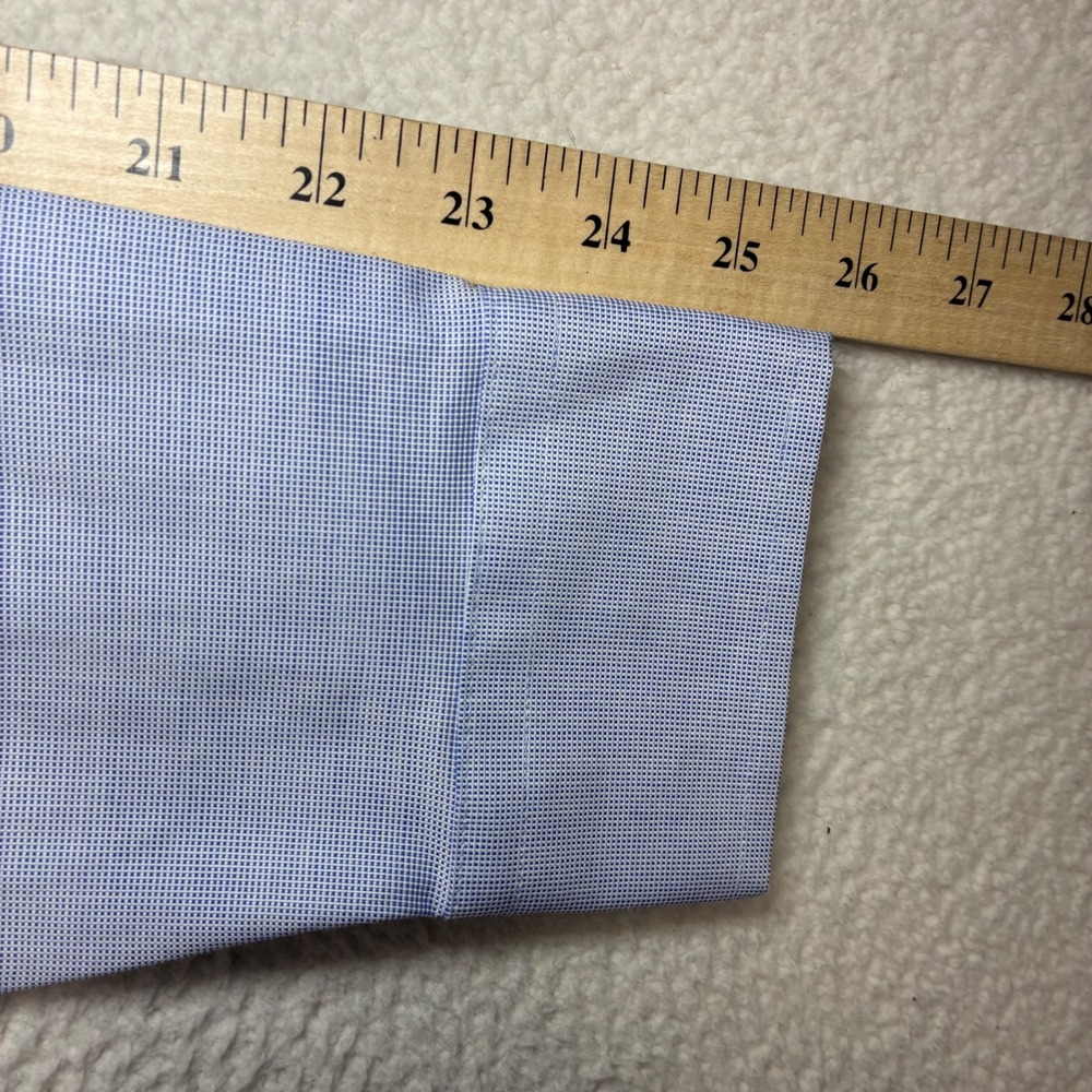 Banana Republic Untucked Dress Shirt Men M Blue Slim Non-Iron Button Preppy NWT - Picture 7 of 8